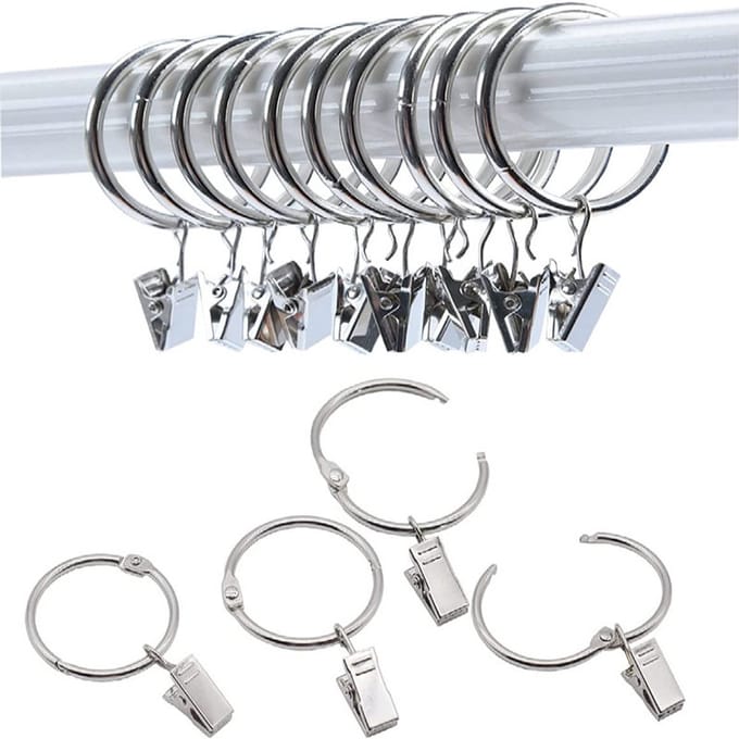 Te openen gordijnringen met clips gordijnhanger 20-pack
