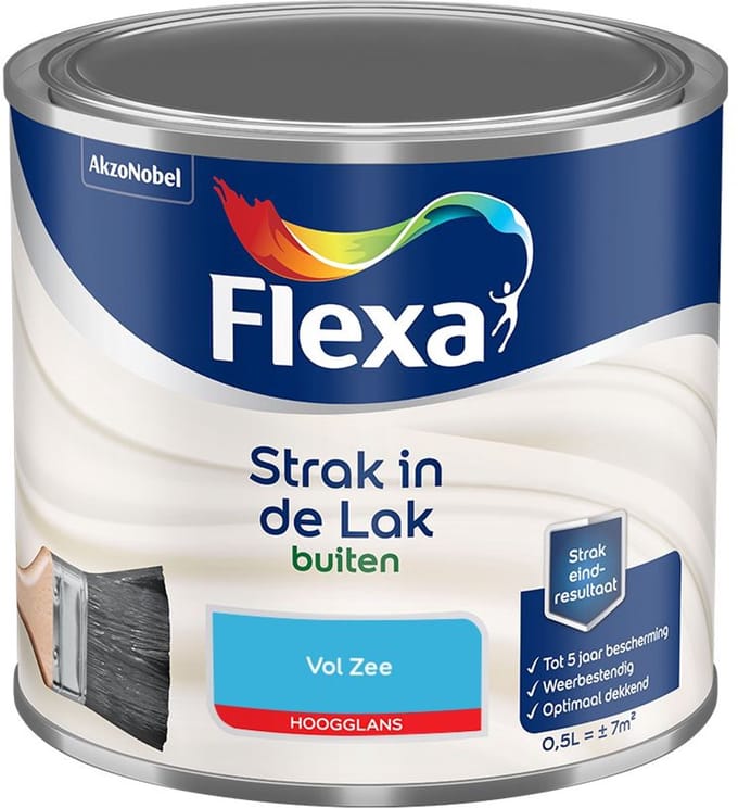 Flexa - Strak In De Lak Buitenlak Hoogglans - Vol Zee - Mengverf - 500 Ml