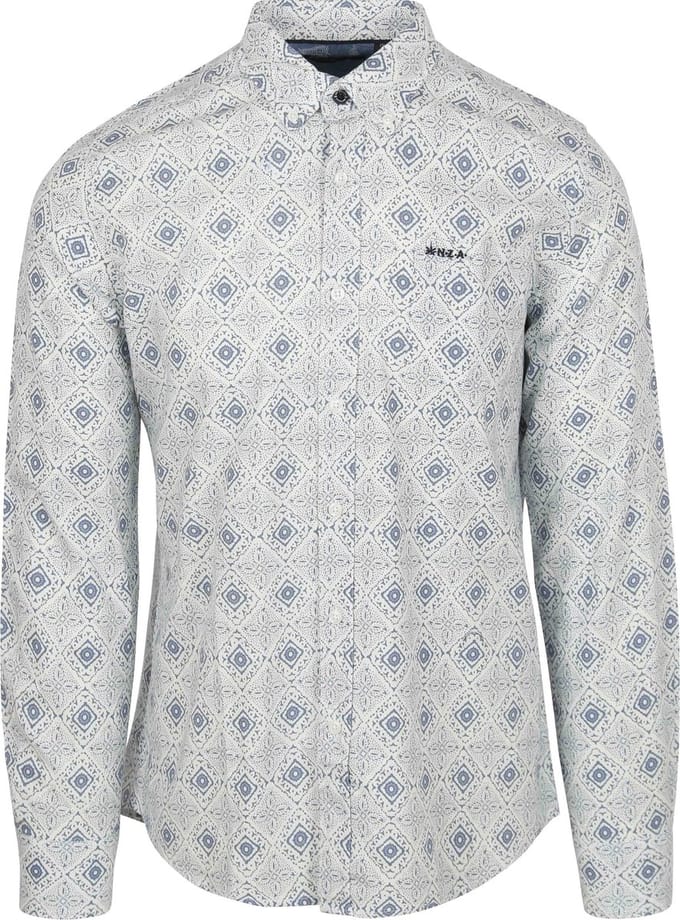 NZA Overhemd Karson Linnen Blend Blauw - Maat XL - Heren - Overhemden Casual