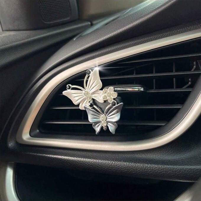 Vlinderontwerp Auto Luchtuitlaat Ornament one-size grijs