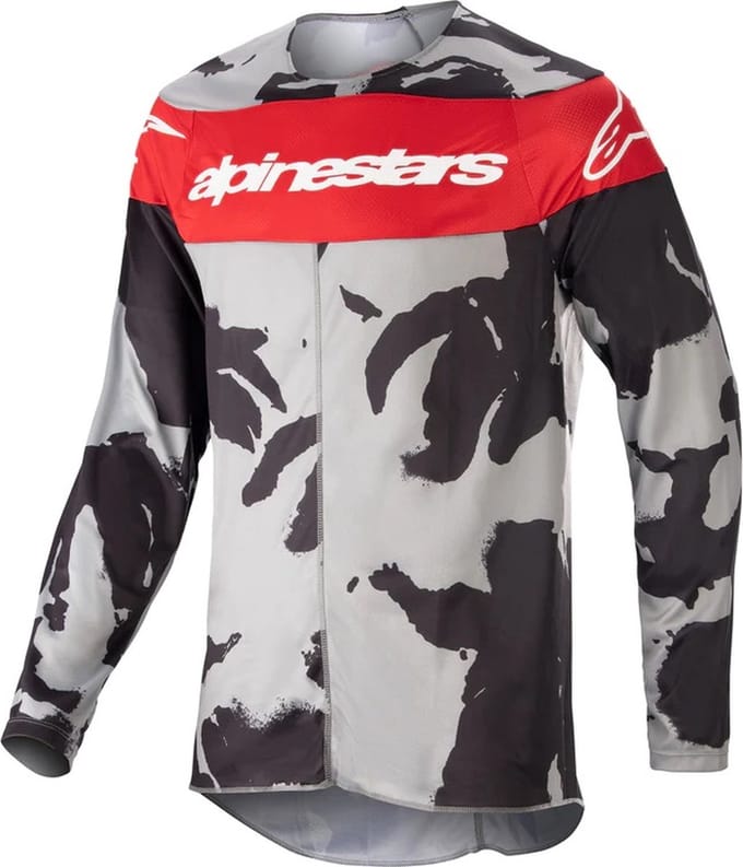 Alpinestars Racer Tactical Cast Grijs Camo Mars Rood MX Jersey -