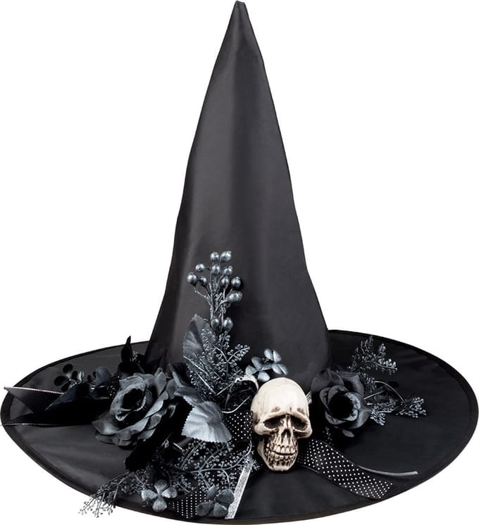 Boland - Hoed heks Skulla - 57 - Volwassenen - Vrouwen - Halloween en Horror