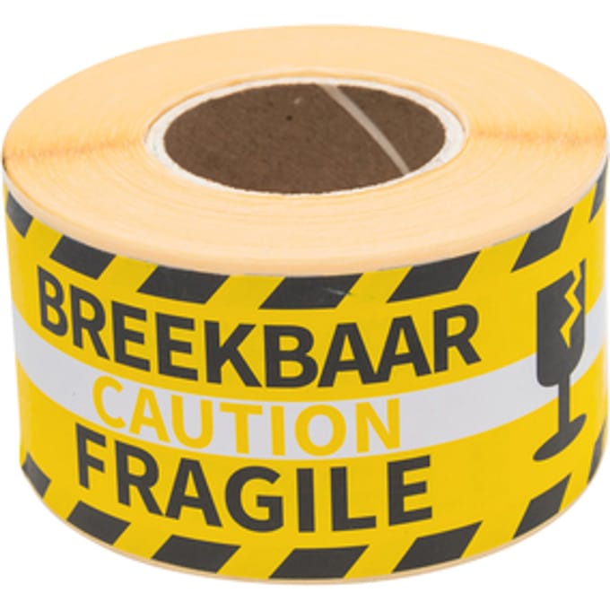 Rillprint waarschuwingsetiketten breekbaar / fragile (250 stuks)