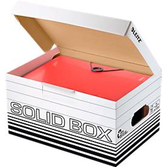 Opbergdozen Solid Box - S 6117 - FSC gerecycled karton - B 265 x D 370 x H 195 mm - wit - 10 stuks