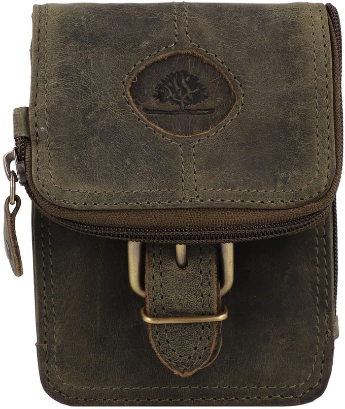 Greenburry Vintage Fanny pack Leer 13.5 cm - Unisex - olive