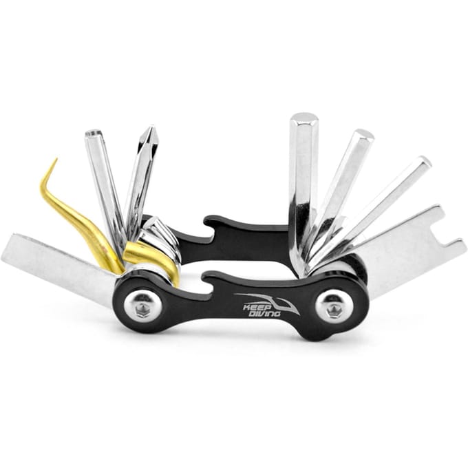 Duikreparatietool 8 in 1 multifunctioneel duikgereedschap Scuba Tool Pack Diver Tool Kit voor duiken zwart