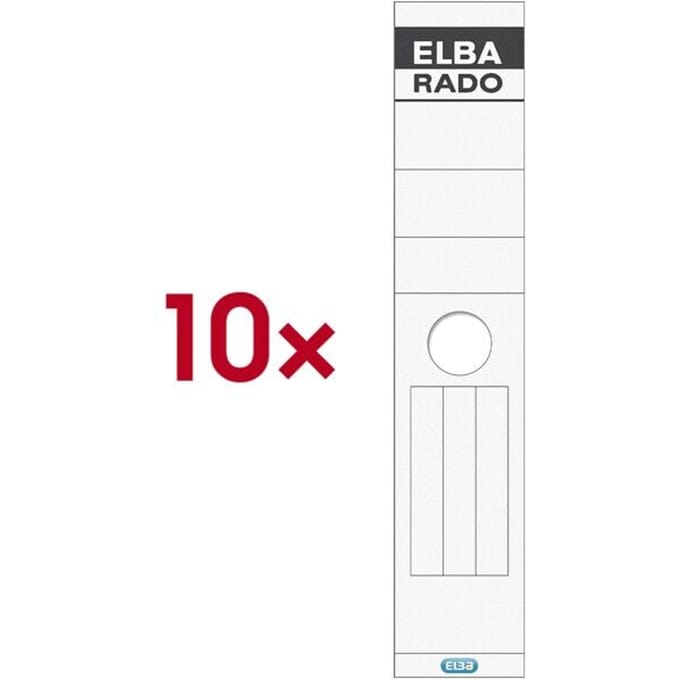 ELBA rugetiketten "ELBA RADO" - lang/breed, wit