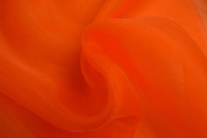 Organza stof - Donker oranje - 150cm breed - 15 meter