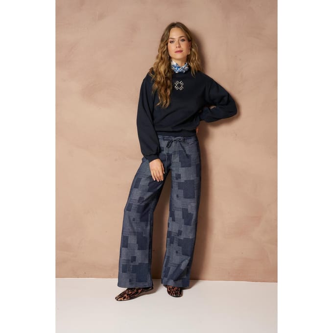 Broek Inoa - Denim Patchwork | Mid Blue