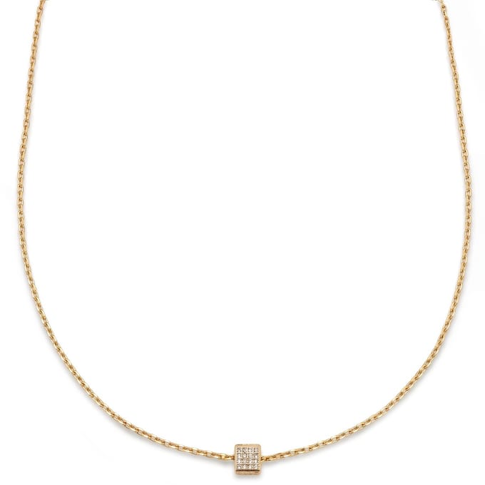Mediterranean | 14K vergulde ketting met zirkonia kubushanger
