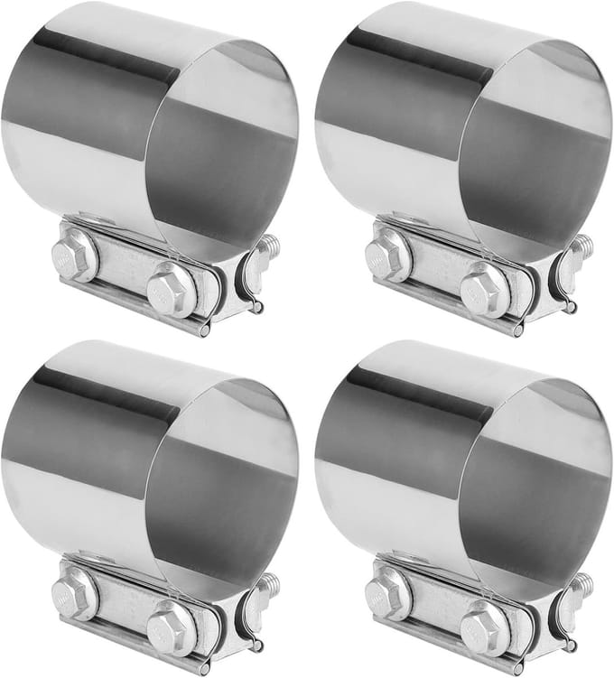 Set van 4 RVS-uitlaatklemmen 80 x 75mm - verbinding voor auto en motor