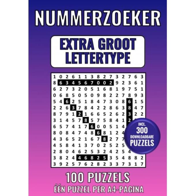 Nummerzoeker Extra Groot Lettertype - 100 Puzzels - Eén Puzzel Per A4-Pagina - Groot Lettertype Boeken