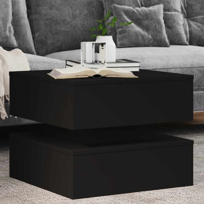 vidaXL - Salontafel - met - LED-verlichting - 50x50x40 - cm - zwart