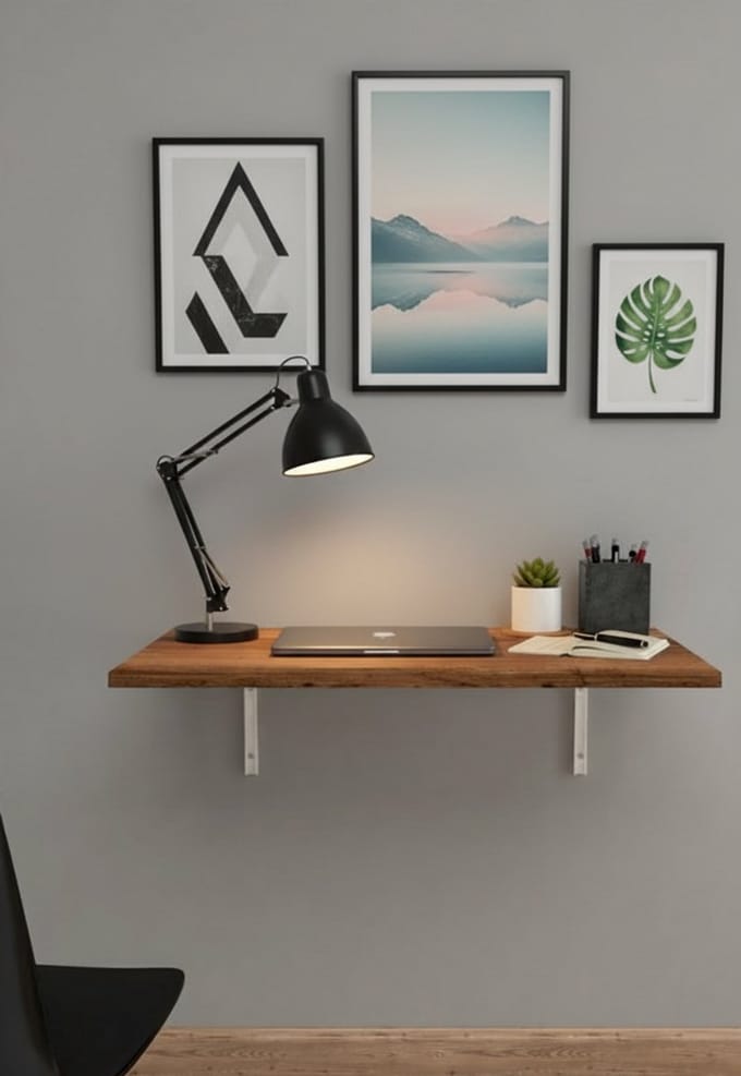 Nestly - Tafel - Klaptafel - Bureau - Wandgemonteerde Laptoptafel - Inklapbare Keukentafel - Eettafel - 72 x 45 cm - Okkernot