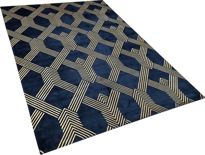 VEKSE - Vloerkleed - Donkerblauw - 80 x 150 cm - Viscose
