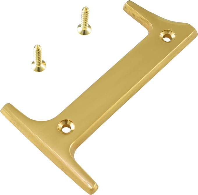 Huisnummer 1 (Een) - Gepolijst Messing – 5.5 x 100mm – Schroefbaar