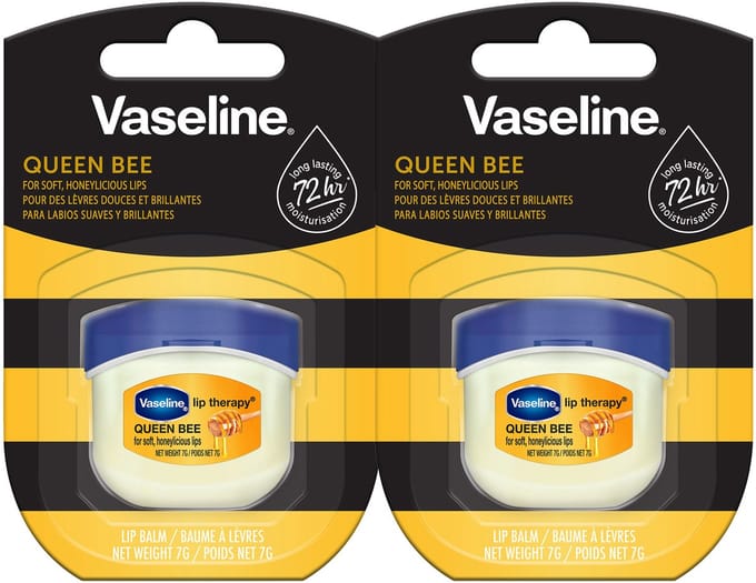 Vaseline Lip Therapy 7G Queen Bee | Voedende lippenbalsem met honing voor optimale hydratatie | (2er Pack)