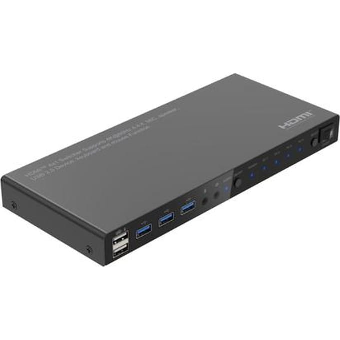 4K@60Hz HDMI KVM-switch, 4x1 4:4:4, USB 3.0