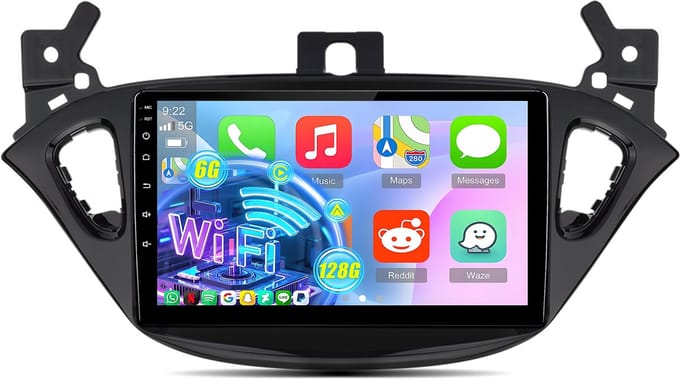 Cestovet 9 inch Autoradio - Geschikt voor Opel Corsa E (2015-2019) & Adam (2013-2016) - Android 15 - Carplay Android Auto - 6GB+128GB, 4G-LTE, DSP, WiFi, Bluetooth 5.0, RDS, Octa-Kern