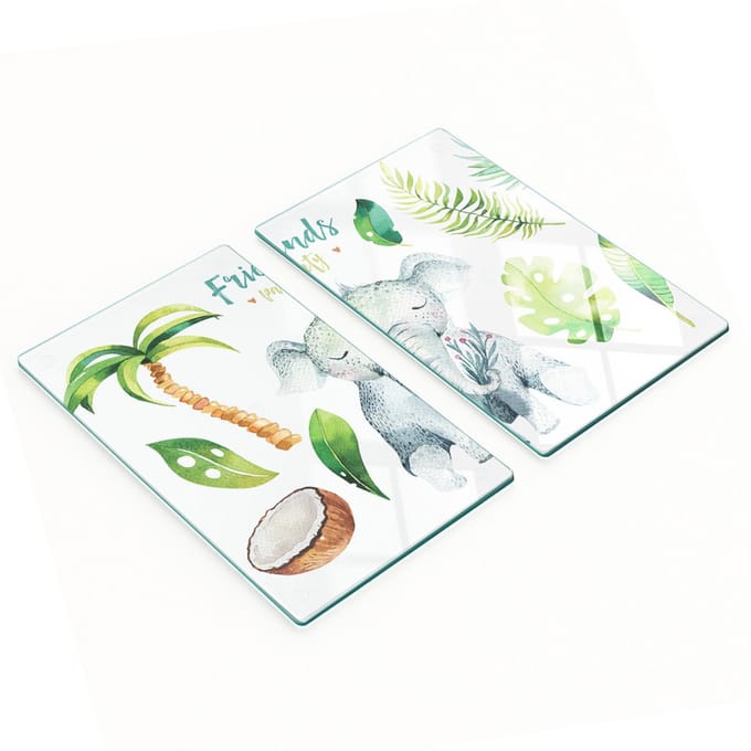 Geharde multifunctionele decoratieve glazen borden Vrienden 2x30x52 cm