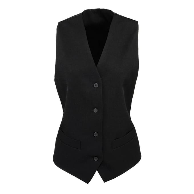 Premier Dames/Dames Polyester Gevoerde Serveerjas (Zwart)