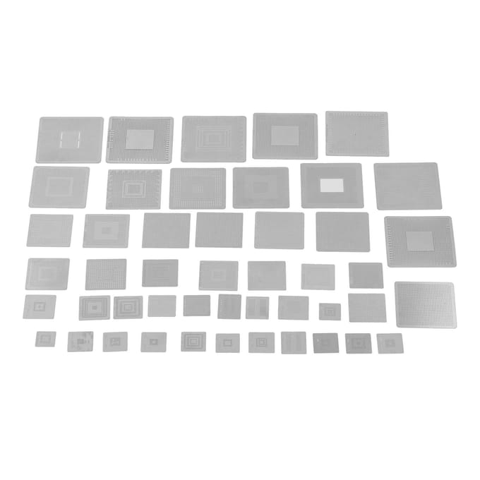 47PCS Set BGA Reballing Stencil Net 304 Roestvrij Staal BGA Rework Net voor Computerreparatie white