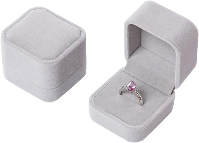 Dailygoods- Sieradenbox Elegant - Ringdoosje Huwelijk - Cadeaudoos - Verlovingsring - Robuust - Luxe Pluche - Ringdoos