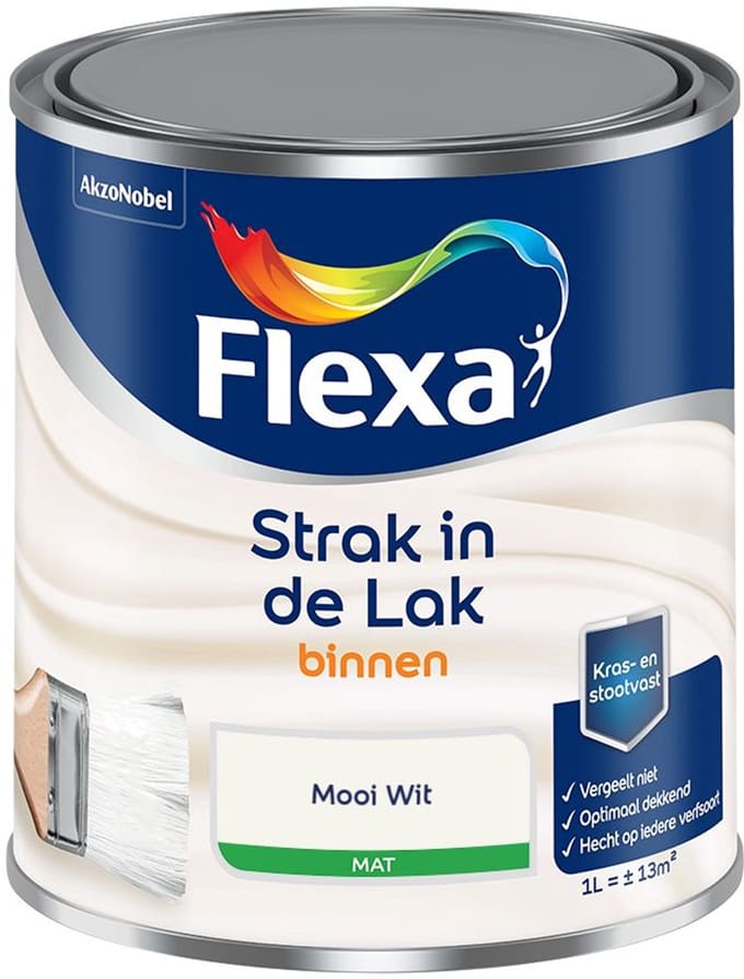 Flexa - Strak In De Lak Binnenlak Mat - Mooi Wit - Mengverf - 1 L