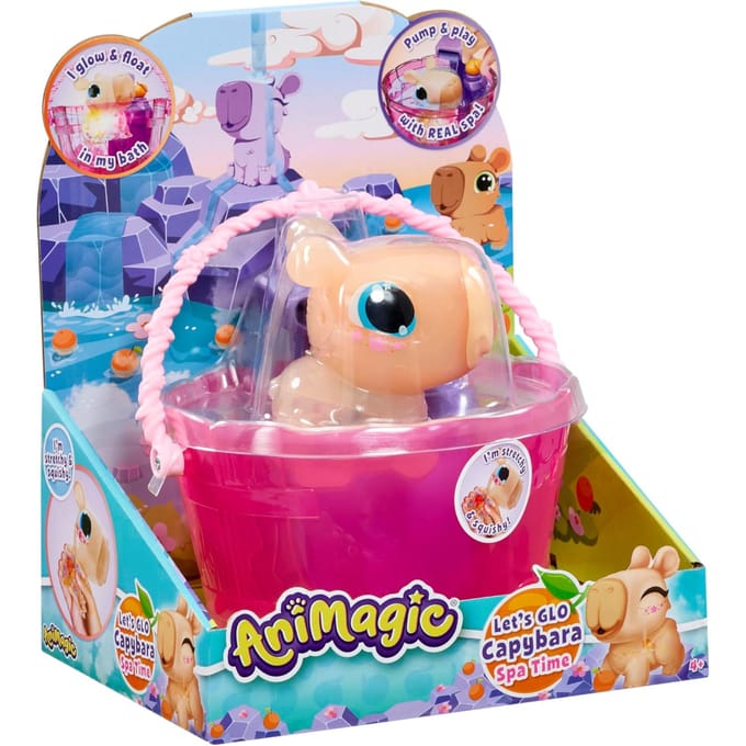 Animagic - GOLIATH - Let's Glo Capybara Spa Time - Animal intéractif - Marron