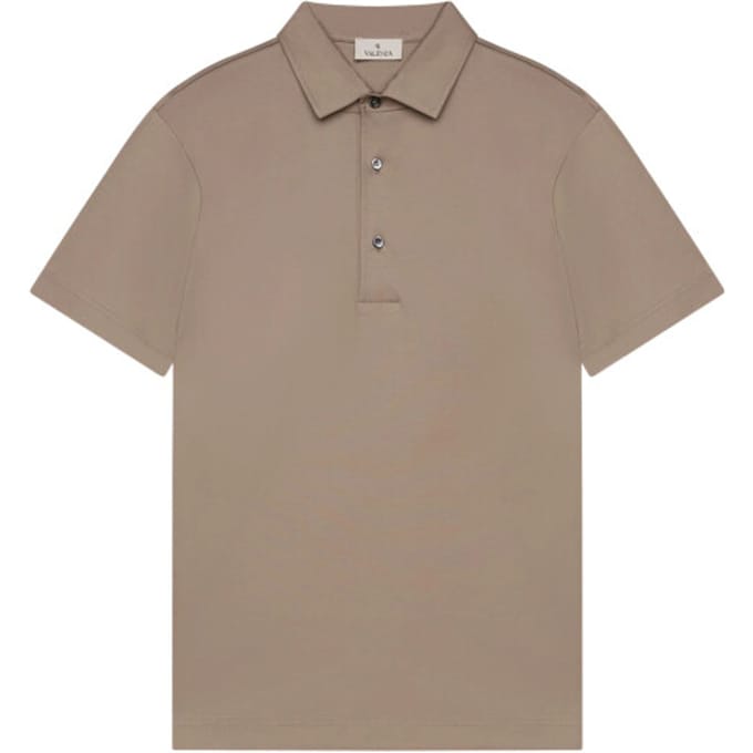 Valenza Supima Polo Schiller Collar S/s Polos Taupe 1005