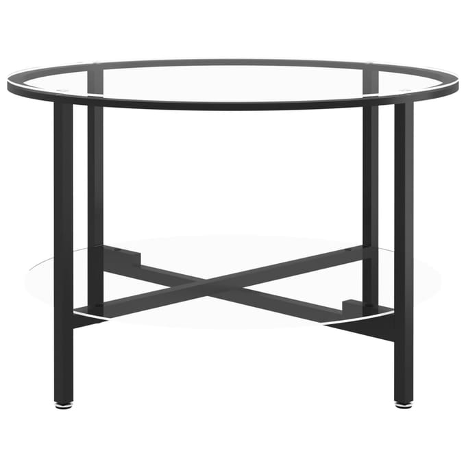 vidaXL - Salontafel - 70 - cm - gehard - glas - zwart - en - transparant