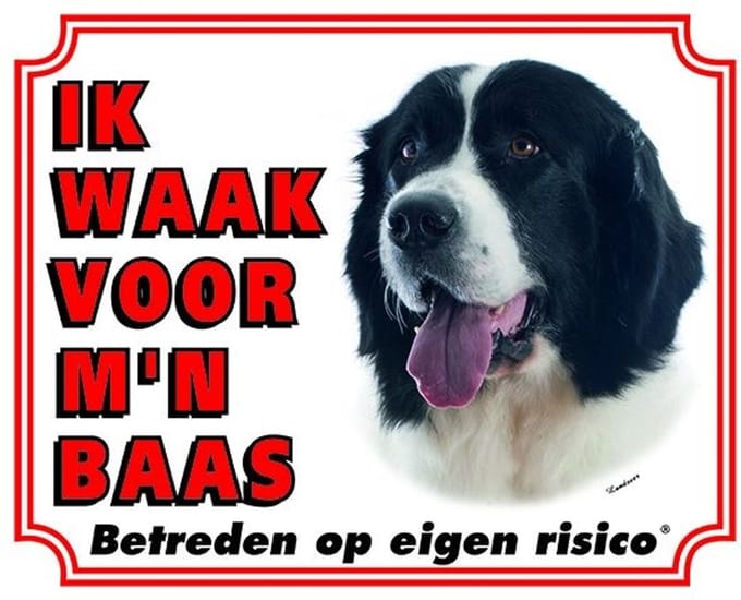 Landseer Waakbord - Ik waak voor mijn baas