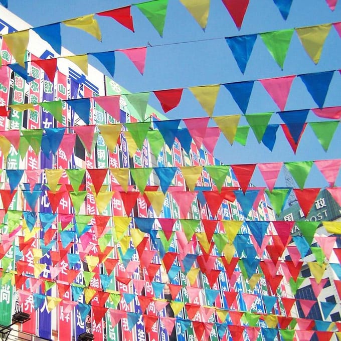 Lot de 150 fanions multicolores, drapeaux triangulaires pink