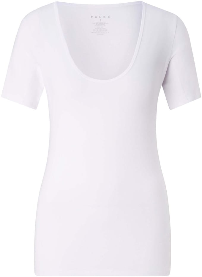 FALKE Daily Climate Control Round Neck sneldrogend katoen top van onderlaag dames wit - maat M