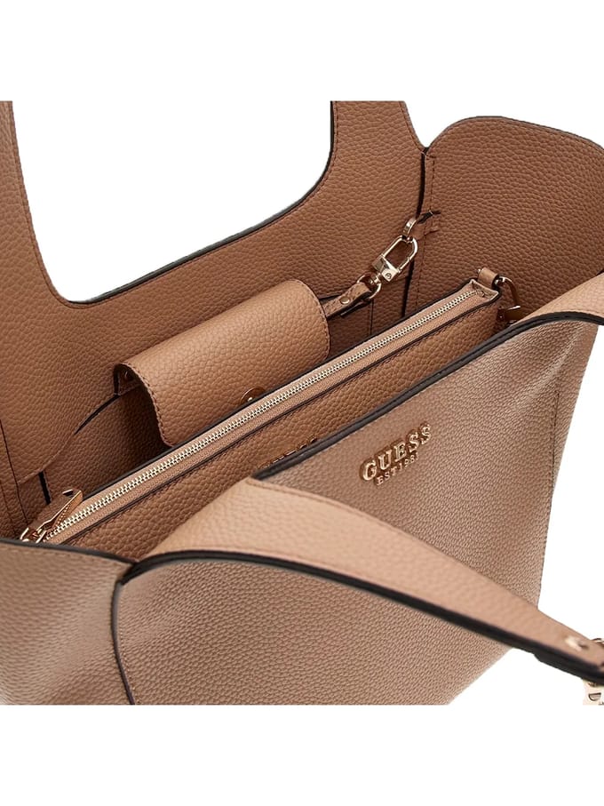 GUESS Schoudertas Helina Tote Bag Beige