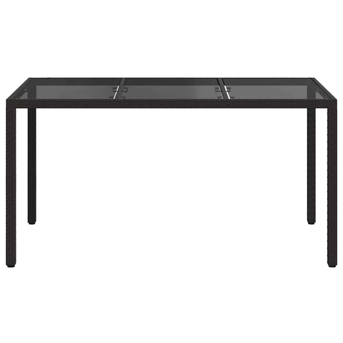 vidaXL Tuinstafel Zwart 150 x 90 x 75 cm poly rattan