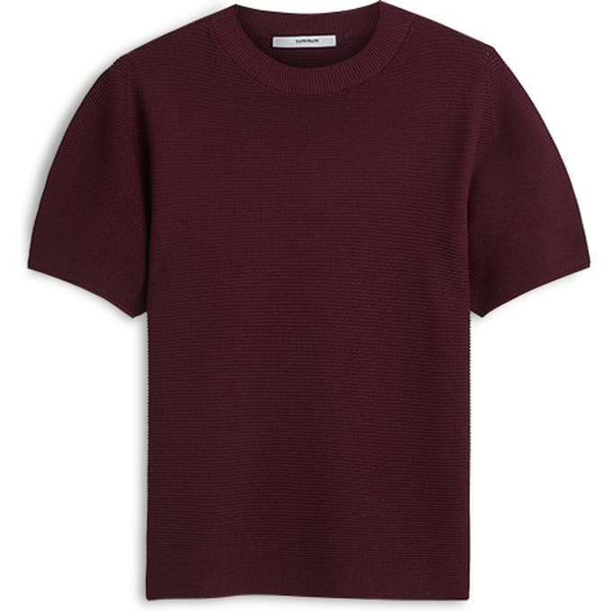 Summum Puff Sleeve Top Tech Viscose Knit Tops Bordeaux 7s8017-70087