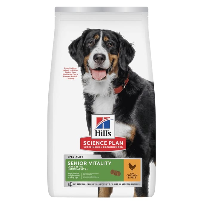 14kg Senior Vitality Large Breed met Kip Hill's Science Plan Hondenvoer