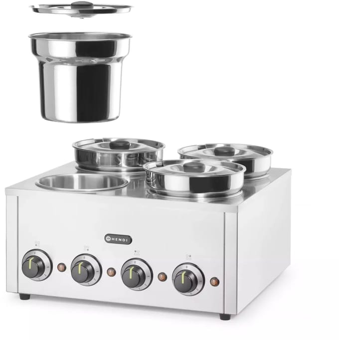 HENDI Thermosysteem 4 – 16L – Instelbare temperatuur – RVS pannen – 800W