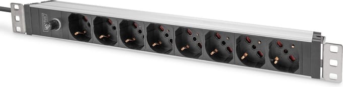 DIGITUS 8-Port - 1U - Aluminum PDU (Italian Outlets)