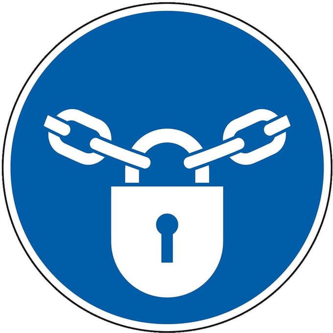 Gesloten houden sticker - ISO 7010 - M028 200 mm