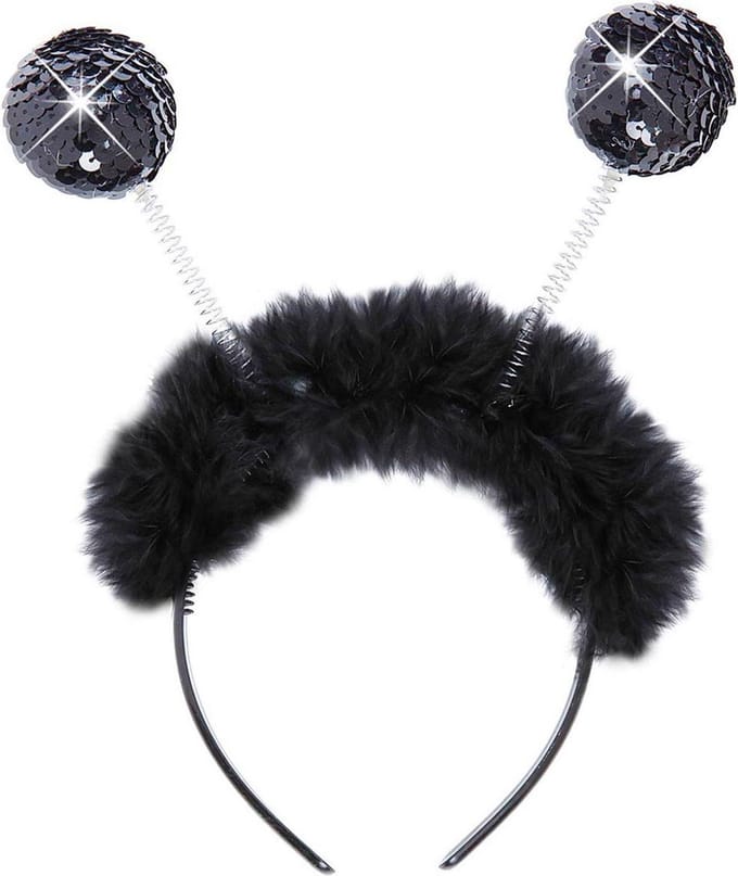 Zwarte haarband tiara bollen Belly