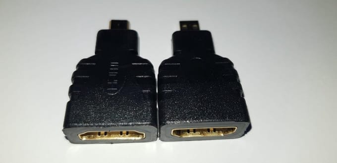 Micro HDMI male naar HDMI Female adapter connector | verguld | Zwart
