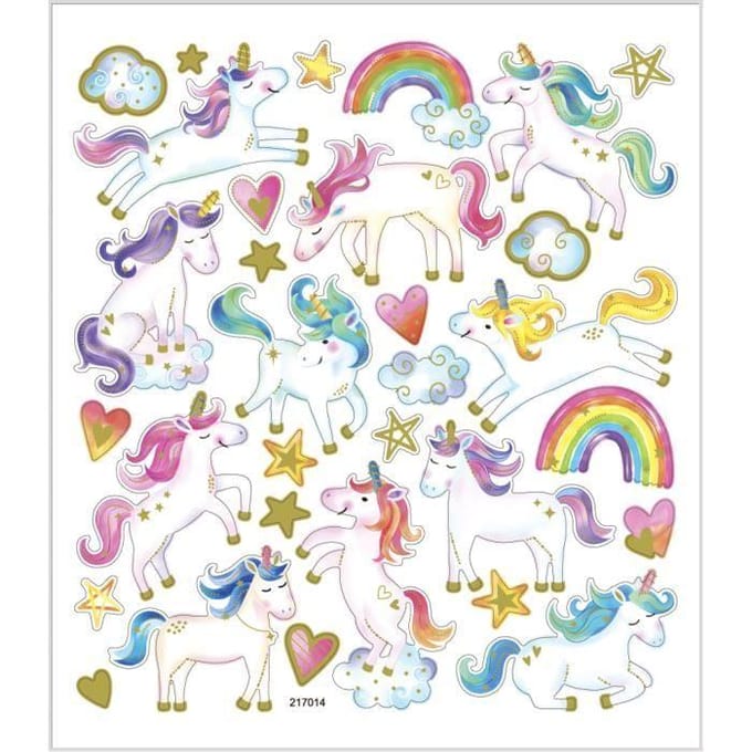 Stickervel eenhoorn 15 x 16,5 cm