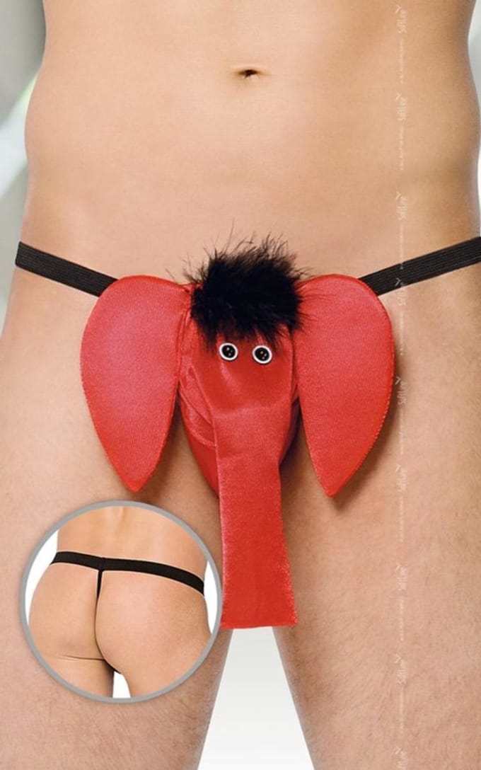 Softline Collection - Grappig olifanten string voor heren rood S t/m L