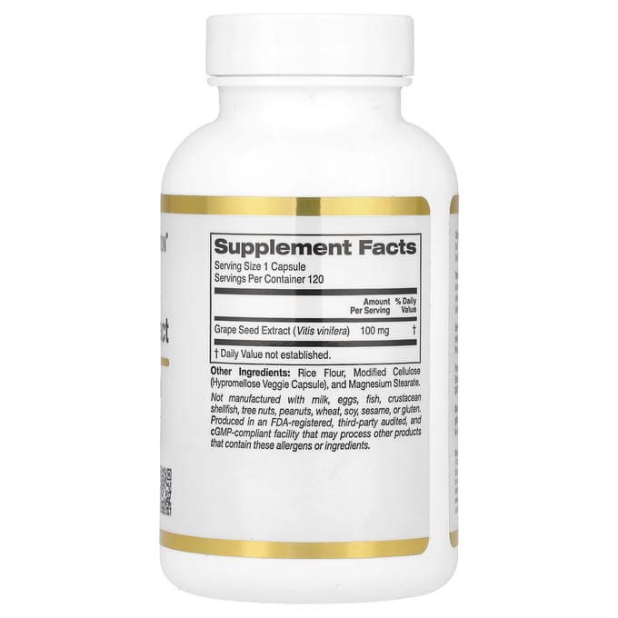 Frans druivenpitextract, Vitaflavan®, 100 mg, 120 plantaardige capsules