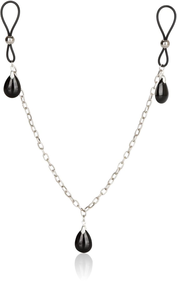 CalExotics - Nonpierce Nipple Chain Jewelry - Bondage / SM Nipple clamps Zwart