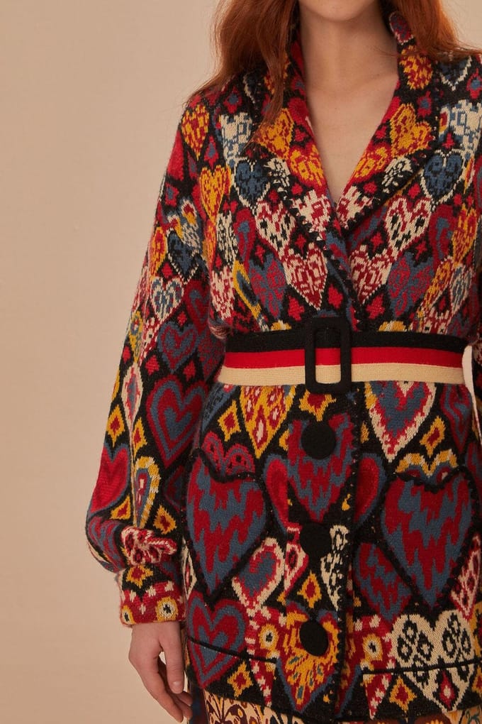 FARM Rio Hearts Ikat Knit Blazer Größe: S | Blazer Outlet | Damen