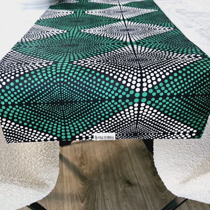 Handmade Table Runner | 180x35cm | African Print "Mudcloth" Bogolan Inspired Print Table Runner Made from 100% African Print Fabric |