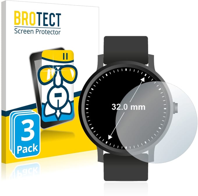 Screenprotector 3 Stuks voor Ronde Displays (ø: 32 mm) Beschermglas transparant